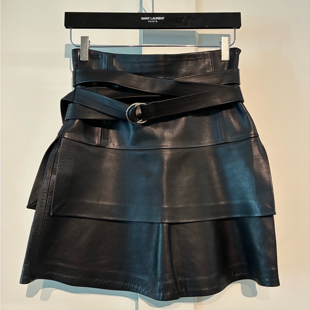 *NEW* IRO 🖤 34 Black Lamb Leather Mini Skirt
